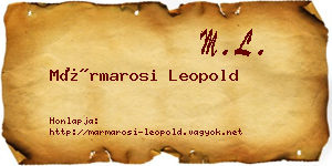 Mármarosi Leopold névjegykártya